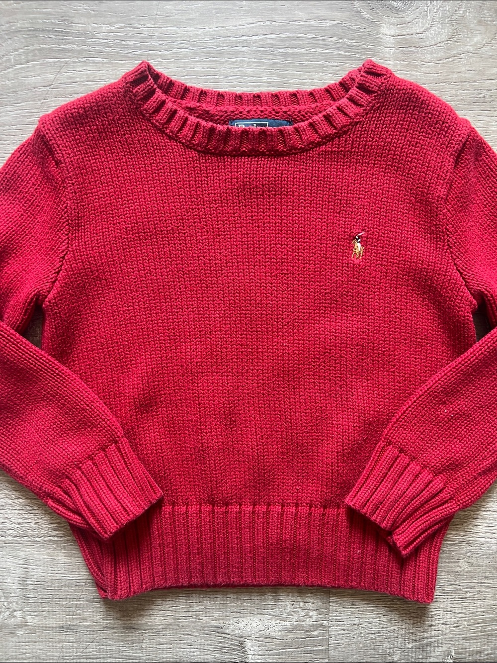 Vintage Polo by Ralph Lauren Boys Red Sweater Size 4T Y2K